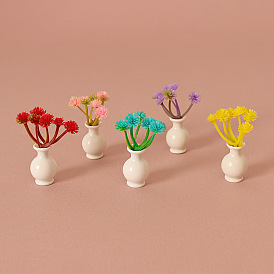 Plastic Flower Vase Model, Micro Landscape Home Dollhouse Accessories, Pretending Prop Decorations