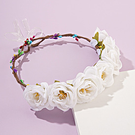 Boho Floral Headband - Beach Wedding Photography Hair Accessories, Nature-inspired.
