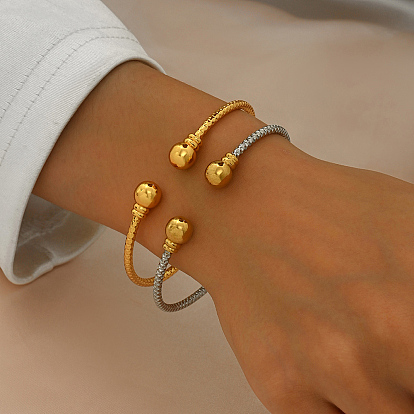 Элегантные браслеты-манжеты из нержавеющей стали, браслеты с крутящим моментом для женщин