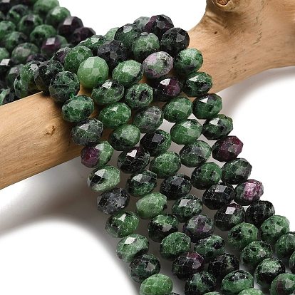 Натуральный рубин в цоизита бусин пряди, граненые, рондель