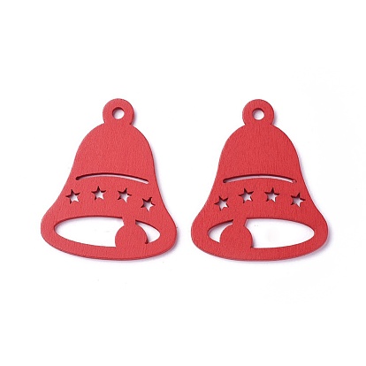Poplar Wood Pendants, Dyed, Bell