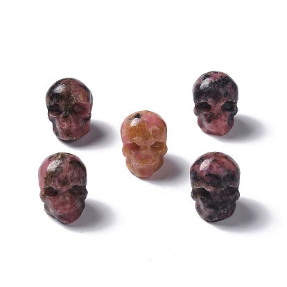 Natural Rhodonite Beads, Skull