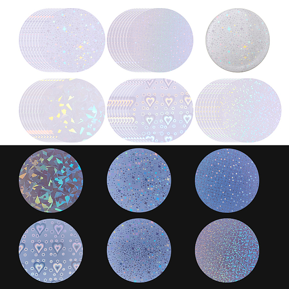 250шт. 5 варианты прозрачной лазерной пленки для бейджа, круглые