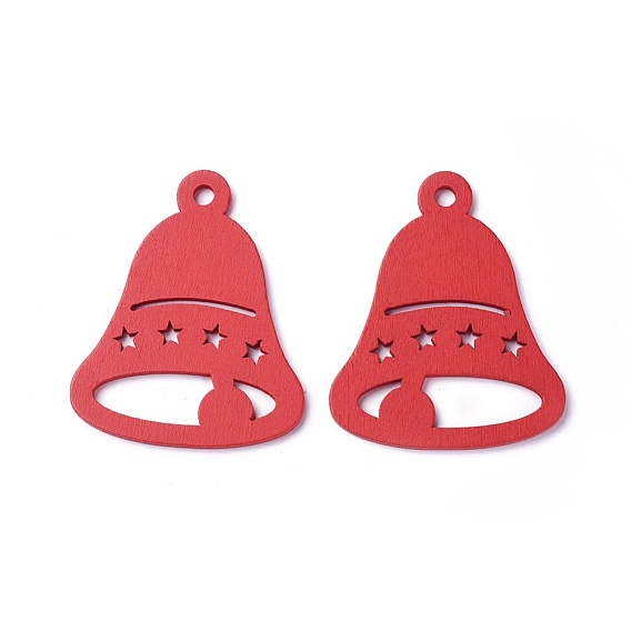 Poplar Wood Pendants, Dyed, Bell