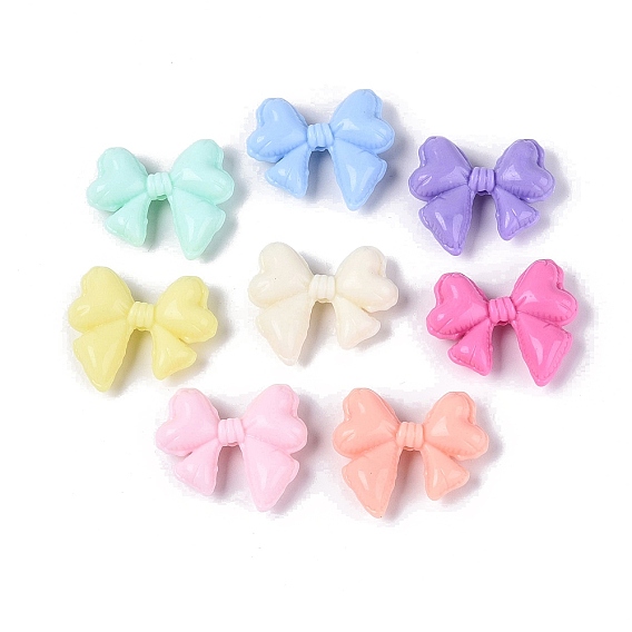 Непрозрачные пластиковые бусины, бантом