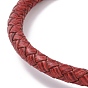 Кожаный плетеный браслет на круглом шнуре с 304 застежкой из нержавеющей стали для женщин