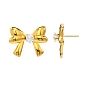 304 Stainless Steel Stud Earrings, Bowknot, with Rhinestone