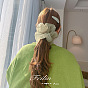 Chic Oversized Organza Hair Scrunchie for Girls, Sweet and Elegant French Style Headband with Fairy Mesh Bow Tie
