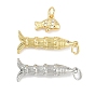 Латунные микро проложить кубического циркония подвески, рыбы прелести, долговечный, без свинца и без кадмия, стойки покрытие, с целью перехода в кольце