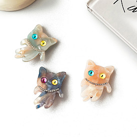 Cellulose Acetate(Resin) Alligator Hair Clips, Cat