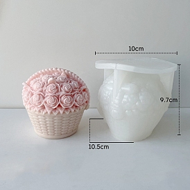 Valentine's Day 3D Rose Basket DIY Silicone Candle Molds, Aromatherapy Candle Moulds, Scented Candle Making Molds