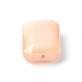 Undurchsichtige einfarbige Glasperlen, imitatorische Jade, Achteck Rechteck