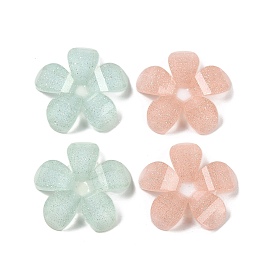 Translucent Epoxy Resin Glitter Powder Decoden Cabochons, Flower