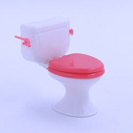 Plastic Doll Pedestal Toilet, Miniature Furniture Toys, for American Girl Doll Dollhouse Accessories