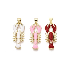 Латунь эмаль подвески, креветки прелести, золотые