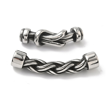 304 подвески-соединители из нержавеющей стали с узлами/плетеным шнуром, для изготовления кожаных браслетов