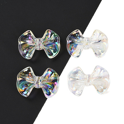 Plated UV Acrylic Beats, Iridescent, Bowknot