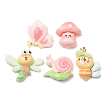Summer Theme Opaque Resin Cabochons, Mixed Shapes