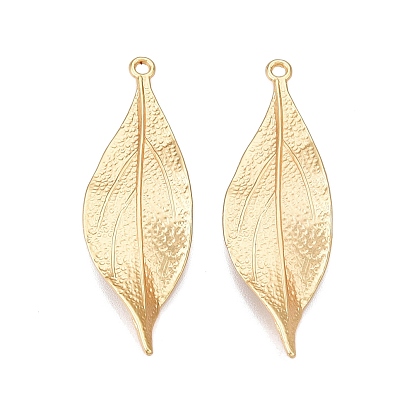 Стойки обшивки сплава большие кулоны, лист прелести, без свинца, без никеля и без кадмия