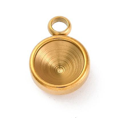 202 Настройки горный хрусталь из нержавеющей стали кулон, для заостренного горного хрусталя, ионное покрытие (ip), полукруглый