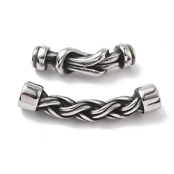 304 подвески-соединители из нержавеющей стали с узлами/плетеным шнуром, для изготовления кожаных браслетов