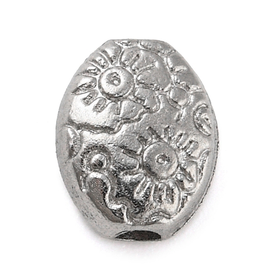 316 из нержавеющей стали бусы, овал с солнечным узором