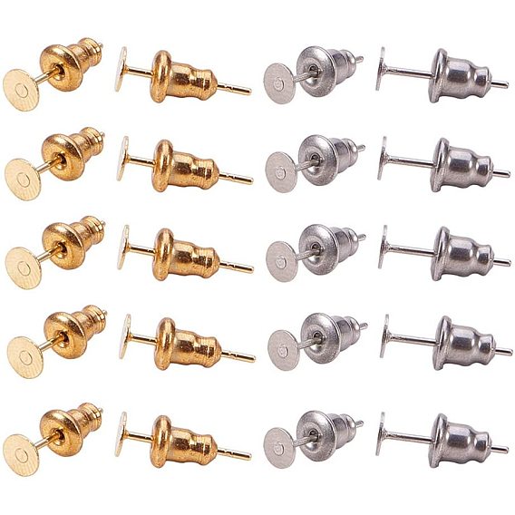 304 Stainless Steel Earring Findings Sets, Ear Nuts/Earring Backs & Stud Earring Findings