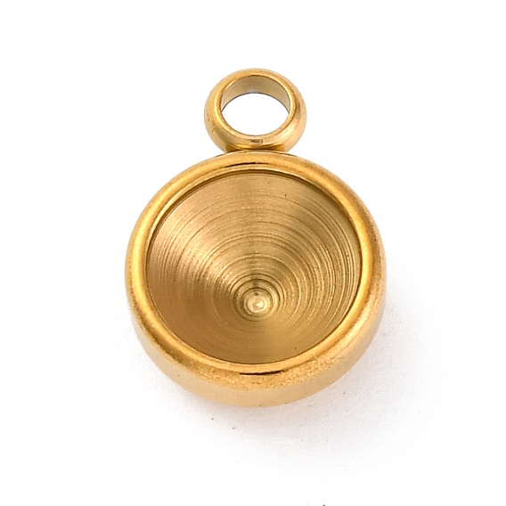 202 Настройки горный хрусталь из нержавеющей стали кулон, для заостренного горного хрусталя, ионное покрытие (ip), полукруглый