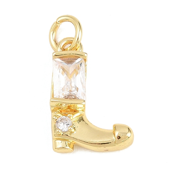 Латунные микропаве прозрачные подвески с фианитом, брелоки для ботинок, долговечный, стойки покрытие, без свинца и без кадмия