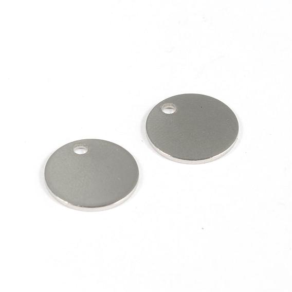 Ion Plating(IP) 304 Stainless Steel Charms, Blank Stamping Tag, Flat Rounds