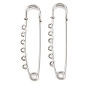 304 Stainless Steel Safety Pins Brooch Findings, Kilt Pins with 6 Loops for Lapel Pin Making