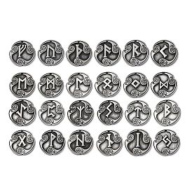 Rune Letters Alloy Pendants, Round