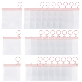 24Pcs 3 Styles Transparent EVA Resealable Bags with Rings, Square