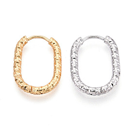 Серьги из 304 нержавеющей стали, текстурированный овал