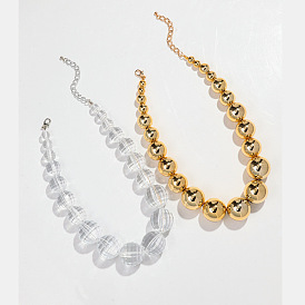 Акриловые круглые граненые градуированные бусины ожерелья для женщин