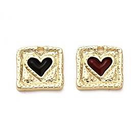 Подвески из эмали и сплава, текстура сердечки подвески, золотые