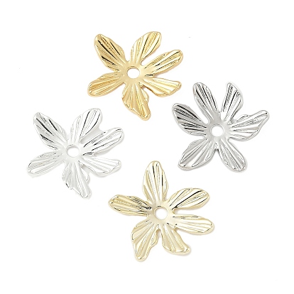 Шапочки и конусы для бусин, латунные, 6-лепестков цветка