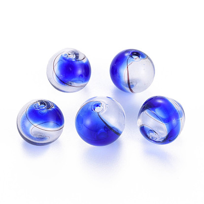 Cuentas de globo de vidrio soplado hechas a mano transparentes, rondo
