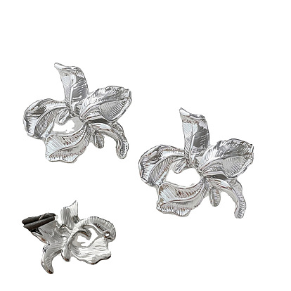 Brass Stud Earrings, Flower