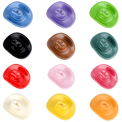 60 шт 12 цвета непрозрачные акриловые бусины, ковбойской шляпе