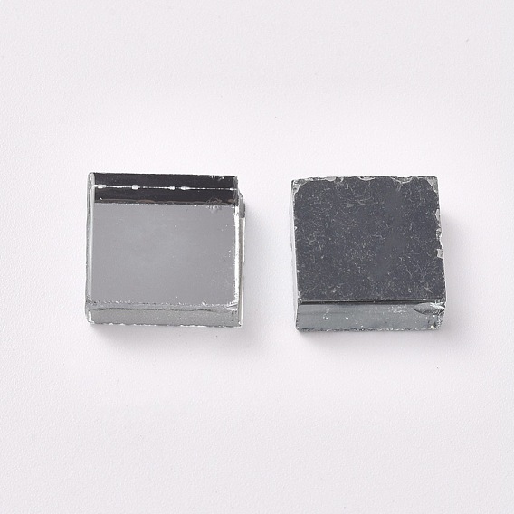 Glass Cabochons, Mirror Mosaic Border Craft Tiles, for Home Decoration or DIY Crafts, Square