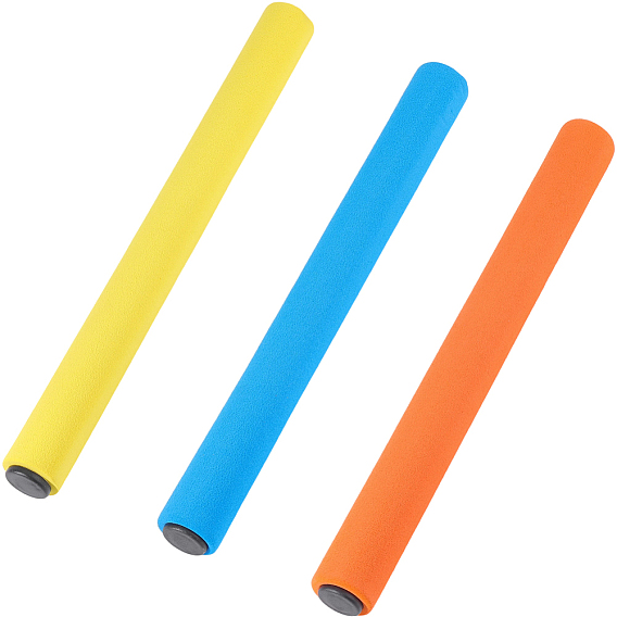 3 шт. 3 цвета 304 нержавеющая сталь с губчатыми эстафетными палочками, гоночное оборудование для бегущей гоночной команды, круглой трубе