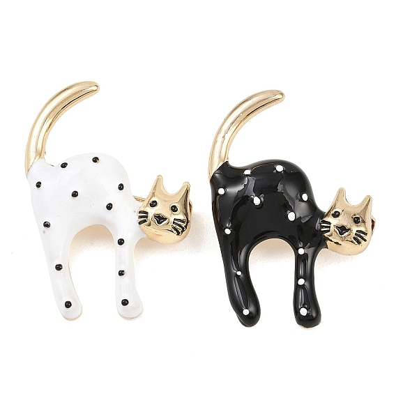 Эмалевые булавки, булавки из сплава для лацканов одежды рюкзака, форма кошки, золотые