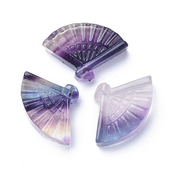Carved Natural Fluorite Pendants, Fan