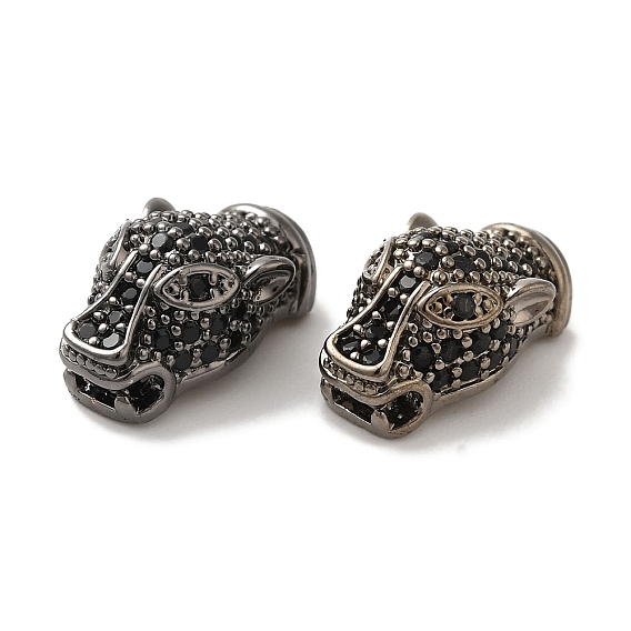 Стойки обшивки латунь микро проложить кубического циркония бусы, долговечный, без свинца и без кадмия, тигр