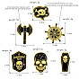 Punk Alloy Skull Pirate Compass Axe Pin Badge for Nautical Adventure