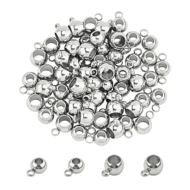 304 Stainless Steel Tube Bails, Loop Bails, Bail Beads, Rondelle