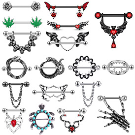 304 Кольца для сосков из нержавеющей стали, пирсинг соска штифт