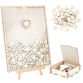 1 Bag MDF Wedding Guest Book Display Easels, Rectangle