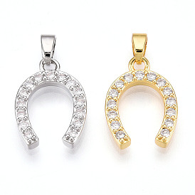 Латунные микро проложить кубического циркония подвески, без кадмия и без свинца, подковы прелести